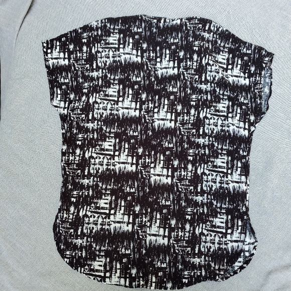 Allison Brittney Black and White Print Blouse Small - Picture 7 of 10